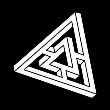 Impossible shapes. Sacred geometry figure. Optical illusion. Escher paradox Stock Illustration