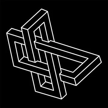 Impossible shapes. Sacred geometry figure. Optical illusion. Abstract eternal Stock Illustration
