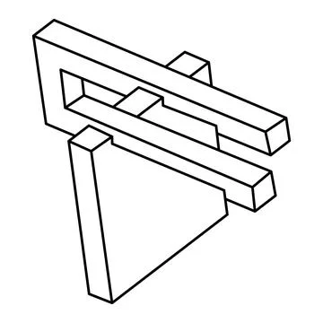 Impossible shapes. Sacred geometry figures. Optical illusion. Abstract eternal Stock Illustration