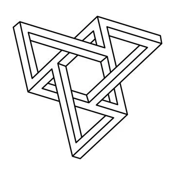 Impossible shapes. Sacred geometry figures. Optical illusion object. Abstract Stock Illustration