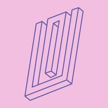 Impossible shapes. Sacred geometry figures. Optical illusion. Abstract eternal Stock Illustration