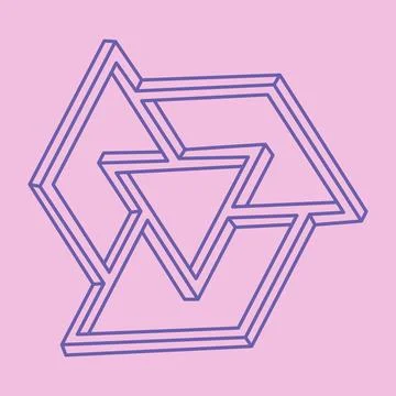 Impossible shapes. Sacred geometry figures. Optical illusion. Abstract eternal Stock Illustration