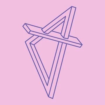 Impossible shapes. Sacred geometry figures. Optical illusion triangle. Abstract 库存插图