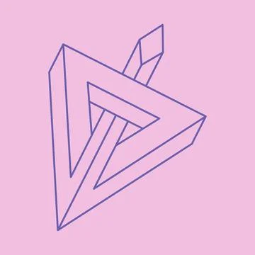 Impossible shapes. Sacred geometry figures. Optical illusion logo. Abstract イラスト素材