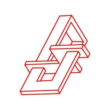 Impossible shapes. Sacred geometry figures. Optical illusion. Abstract eternal Stock Illustration