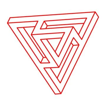 Impossible shapes. Sacred geometry figures. Optical illusion. Abstract eternal Stock Illustration