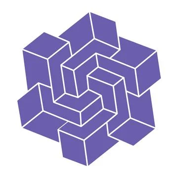 Impossible shapes. Sacred geometry figures. Optical illusion. Abstract eternal Stock Illustration