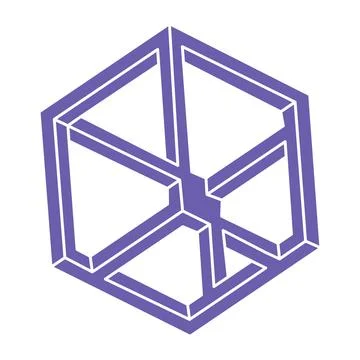 Impossible shapes. Sacred geometry figures. Optical illusion. Abstract eternal Stock Illustration