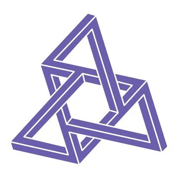 Impossible shapes. Sacred geometry figures. Optical illusion. Abstract eternal Stock Illustration