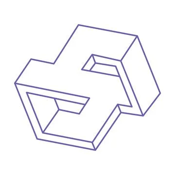 Impossible shapes. Sacred geometry figures. Optical illusion. Abstract eternal Stock Illustration