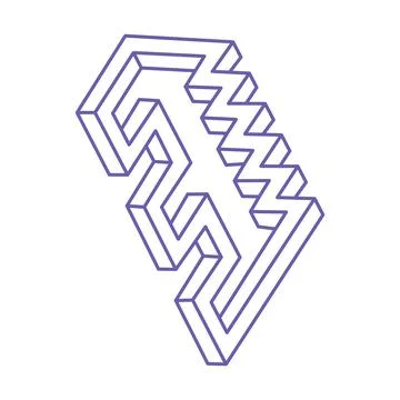 Impossible shapes. Sacred geometry figures. Optical illusion. Abstract eternal Stock Illustration
