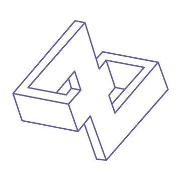 Impossible shapes. Sacred geometry figures. Optical illusion. Abstract eternal Stock Illustration