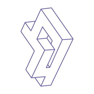 Impossible shapes. Sacred geometry figures. Optical illusion. Abstract eternal Stock Illustration