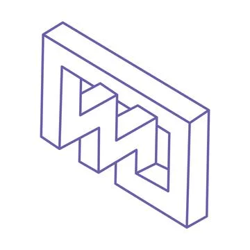 Impossible shapes. Sacred geometry figures. Optical illusion. Abstract eternal Stock Illustration