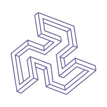 Impossible shapes. Sacred geometry figures. Optical illusion. Abstract eternal Stock Illustration