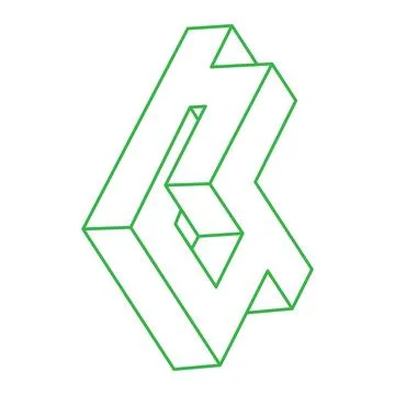 Impossible shapes. Sacred geometry figures. Optical illusion logo. Abstract Stock Illustration