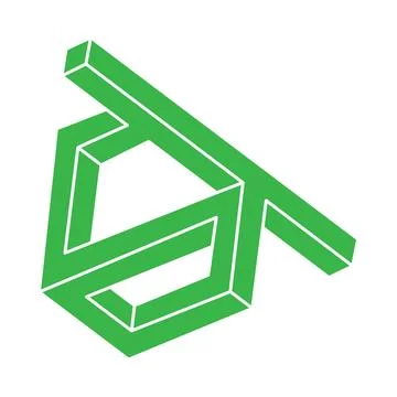 Impossible shapes. Sacred geometry figures. Optical illusion logo. Abstract Stock Illustration