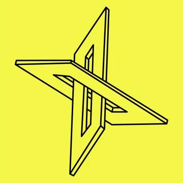 Impossible shapes. Sacred geometry figures. Optical illusion object. Abstract Stock Illustration