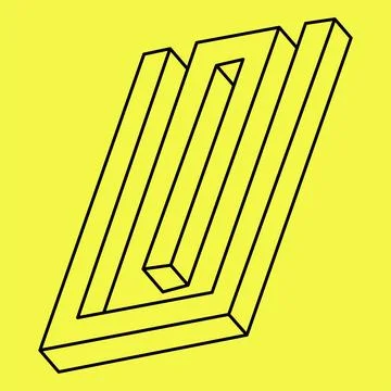 Impossible shapes. Sacred geometry figures. Optical illusion. Abstract eternal Stock Illustration