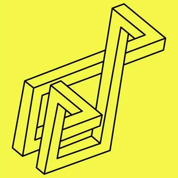 Impossible shapes. Sacred geometry figures. Optical illusion object. Abstract Stock Illustration