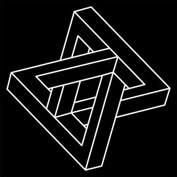 Impossible shapes. Sacred geometry figures. Optical illusion element. Abstract Stock Illustration