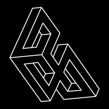 Impossible shapes. Sacred geometry figures. Optical illusion. Abstract eternal Stock Illustration