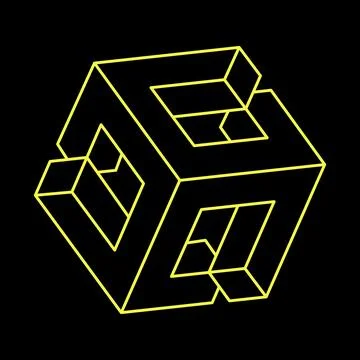 Impossible shapes. Sacred geometry figures. Optical illusion. Abstract eternal Stock Illustration