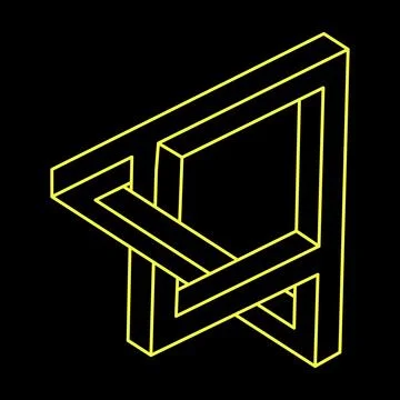 Impossible shapes. Sacred geometry figures. Optical illusion. Abstract eternal Stock Illustration