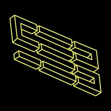 Impossible shapes. Sacred geometry figures. Optical illusion. Abstract eternal Stock Illustration