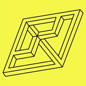 Impossible shapes. Sacred geometry. Line art. Optical illusion. Abstract eternal Stock Illustration