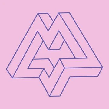 Impossible shapes. Sacred geometry logo. Optical illusion figures. Abstract Stock Illustration