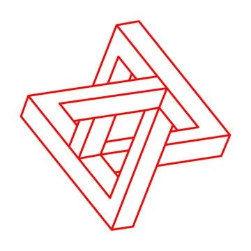 Impossible shapes. Sacred geometry. Logo. Optical illusion figure. Abstract Stock Illustration
