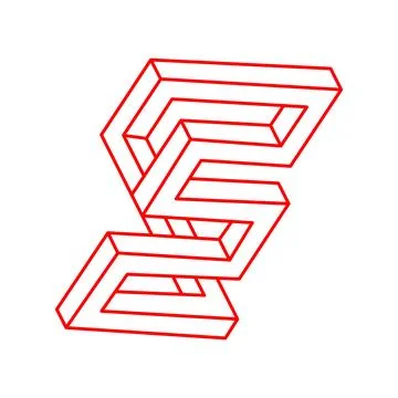Impossible shapes. Sacred geometry. Logo. Optical illusion figure. Abstract Stock Illustration