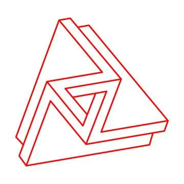 Impossible shapes. Sacred geometry. Logo. Optical illusion figure. Abstract Stock Illustration