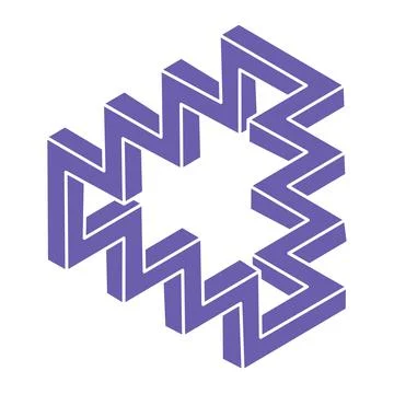 Impossible shapes. Sacred geometry logo. Optical illusion triangle. Abstract イラスト素材