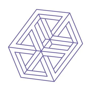 Impossible shapes. Sacred geometry. Logo. Optical illusion. Impossible endless Stock Illustration