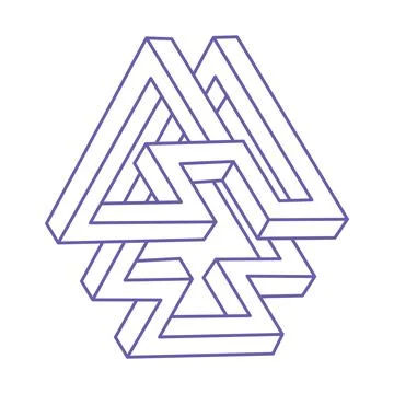 Impossible shapes. Sacred geometry. Logo. Optical illusion figures. Abstract Stock Illustration