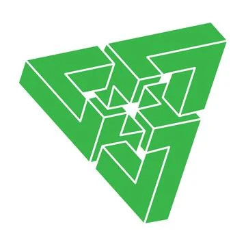 Impossible shapes. Sacred geometry logo. Optical illusion triangle. Abstract 스톡 일러스트