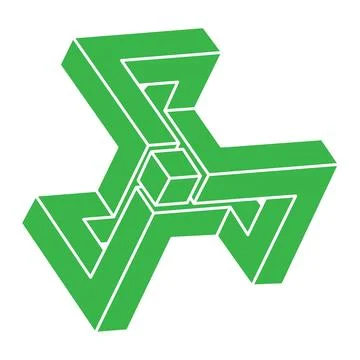 Impossible shapes. Sacred geometry logo. Optical illusion figure. Abstract Stock Illustration