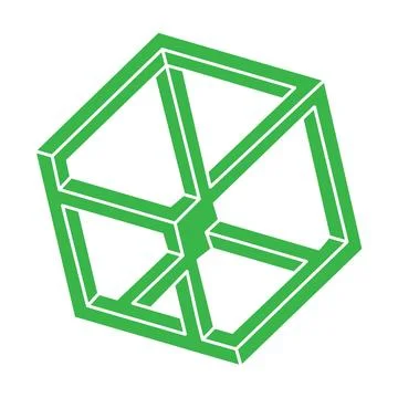 Impossible shapes. Sacred geometry logo. Optical illusion figure. Abstract Stock Illustration