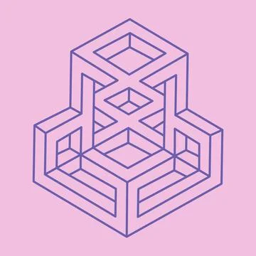 Impossible shapes. Sacred geometry. Optical illusion. Abstract eternal geometric Illustrazione stock