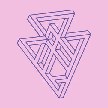 Impossible shapes. Sacred geometry. Optical illusion. Abstract eternal geometric Illustrazione stock