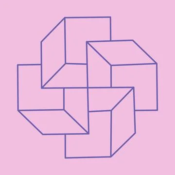 Impossible shapes. Sacred geometry. Optical illusion figure. Abstract eternal Stock Illustration