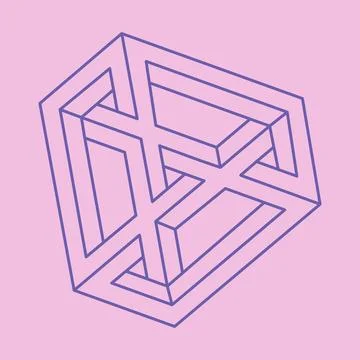Impossible shapes. Sacred geometry. Optical illusion pattern. Abstract eternal Stock Illustration