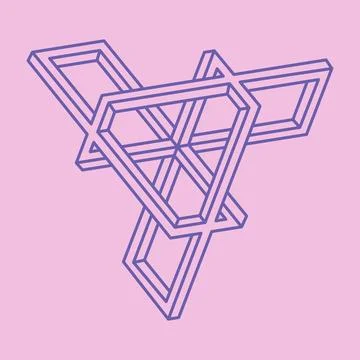 Impossible shapes. Sacred geometry. Optical illusion figures. Abstract eternal Stock Illustration