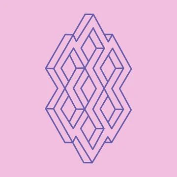 Impossible shapes. Sacred geometry. Optical illusion. Abstract eternal geometric Illustrazione stock