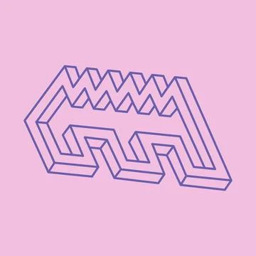 Impossible shapes. Sacred geometry. Optical illusion pattern. Abstract eternal Stock Illustration