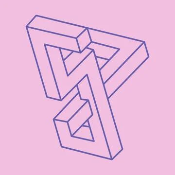 Impossible shapes. Sacred geometry. Optical illusion. Abstract eternal geometric Stock Illustration