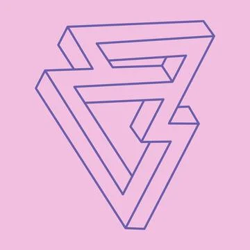 Impossible shapes. Sacred geometry. Optical illusion. Abstract eternal geometric イラスト素材