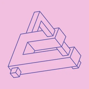 Impossible shapes. Sacred geometry. Optical illusion. Abstract eternal geometric Stock Illustration